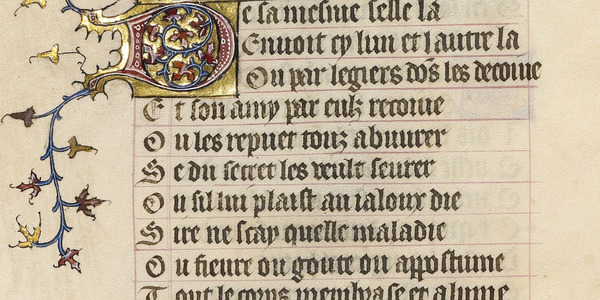 Een fragment uit een Middeleeuws schrift